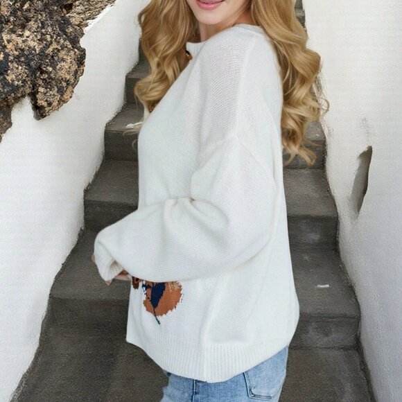 Casual Women's horse Print Button down Long Sleeved Sweater cardigan - Picture 3 of 5